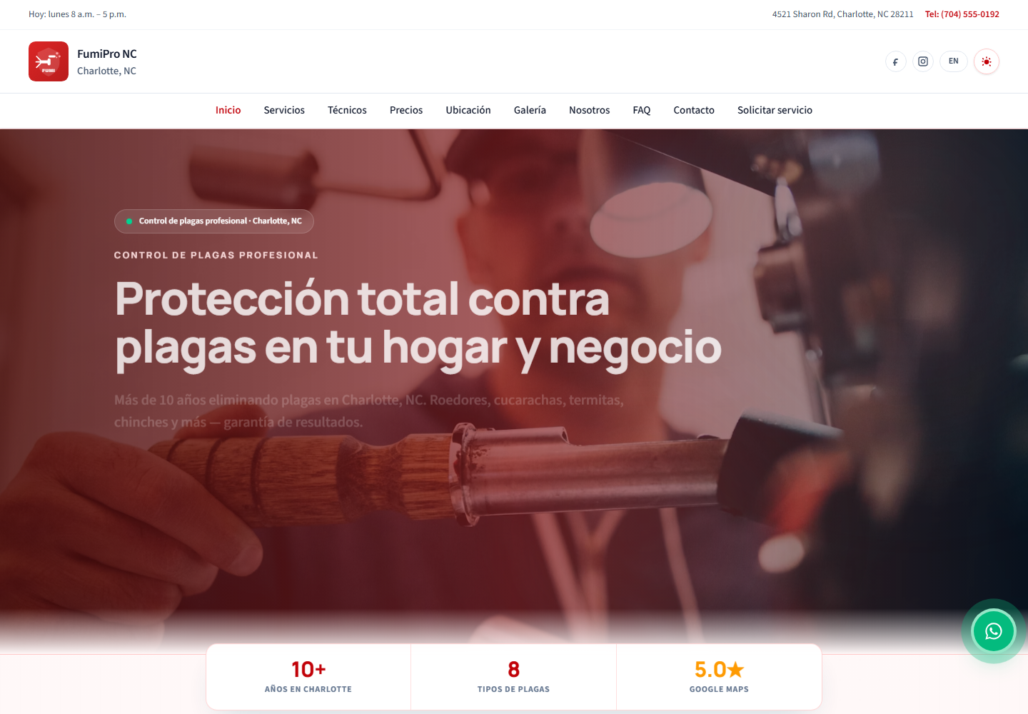 FUMIPRO NC desktop website screenshot
